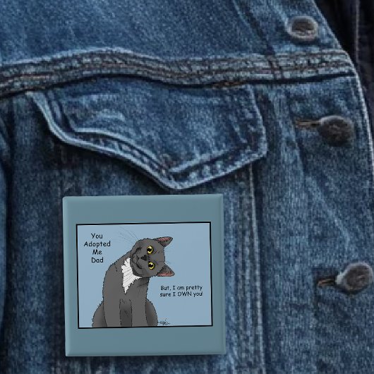 猫パパ養子父の日 缶バッジ