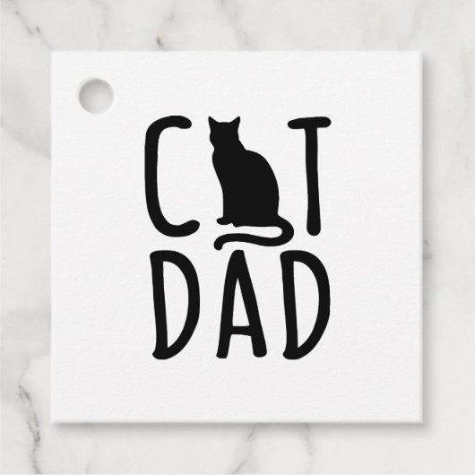 猫パパ黒猫かわいい最高の愛友の動物 フェイバータグ (正面)