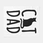 猫パパ黒猫かわいい最高の愛友の動物 フリースブランケット (正面(横))
