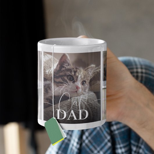 猫パパ5枚フォトコラージュ コーヒーマグカップ