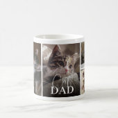 猫パパ5枚フォトコラージュ コーヒーマグカップ (中央)