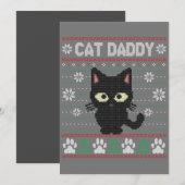猫パパ クリスマス ひどいスウェーター 寝間着 キティ キャット 招待状 (正面/裏面)