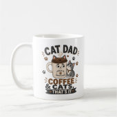 猫パパ コーヒーと猫、それだけ Funny Mug コーヒーマグカップ (左)
