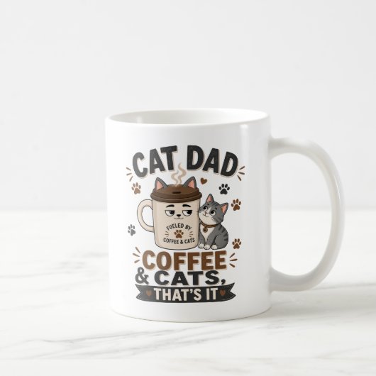 猫パパ コーヒーと猫、それだけ Funny Mug コーヒーマグカップ (右)