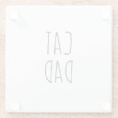 「猫パパ」シンプルモダンファームハウス ガラスコースター (裏面)