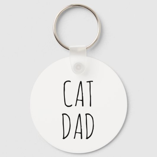 「猫パパ」シンプルモダンファームハウス キーホルダー (正面)