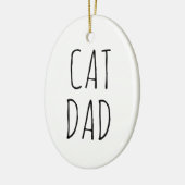 「猫パパ」シンプルモダンファームハウス セラミックオーナメント (左)