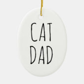 「猫パパ」シンプルモダンファームハウス セラミックオーナメント (正面)