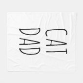 「猫パパ」シンプルモダンファームハウス フリースブランケット (正面(横))