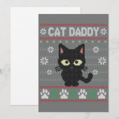 猫パパ ダサいクリスマススウェットパジャマ キティ猫 シーズンカード (正面/裏面)