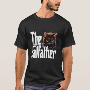 猫パパ ネコの教父 黒猫パパ 悪魔の猫パパ キティ Tシャツ