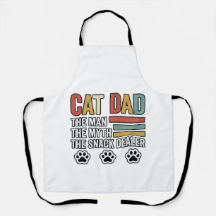 猫パパ ヴィンテージ おもしろ スナック ディーラー Tシャツ デザイン_1 エプロン