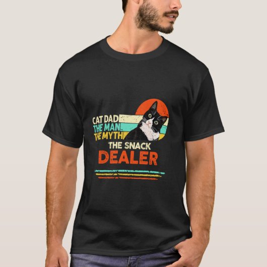 猫パパ 伝説のおやつディーラー 父の日 ギ Tシャツ (正面)
