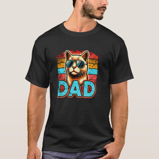 猫パパ、猫好きパパ Tシャツ (正面)