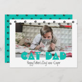 猫パパ |足跡 |カスタム父の日 シーズンカード (正面/裏面)