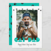 猫パパ |足跡 |カスタム父の日 シーズンカード (正面/裏面)