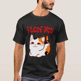猫パンの恋愛ユーモア Tシャツ