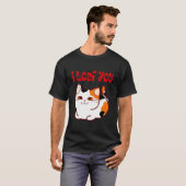 猫パンの恋愛ユーモア Tシャツ (正面フル)