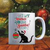 猫パーソナライズされたおもしろいいたずらクリスマス コーヒーマグカップ