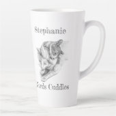 猫パーソナライズされたが抱き締める カフェラテマグ (右)