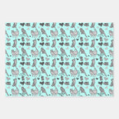 猫パーソナライズされたと子猫のギフトラップ ラッピングペーパーシート (正面3)