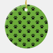 猫パーソナライズされたのクリスマス飾り セラミックオーナメント (裏面)