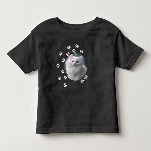 猫パーソナライズされたの写真と名前トドラーTシャツ トドラーTシャツ (正面)