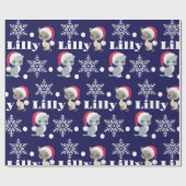 猫パーソナライズされたの名前クリスマス ラッピングペーパー (フラット)