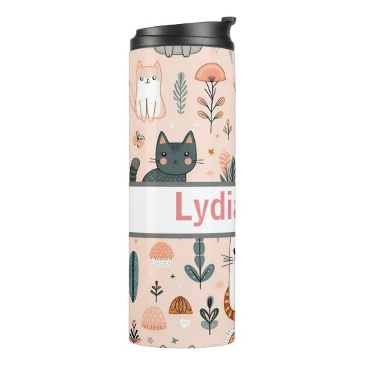 猫パーソナライズされたの子どもがタンブラー飲む タンブラー (回転左)