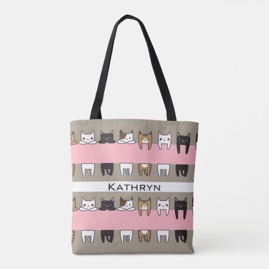 猫パーソナライズされたの子猫 トートバッグ (裏面)