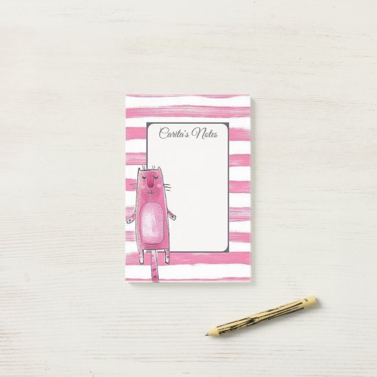 猫パーソナライズされたの投稿メモ ポストイット (デスク上)