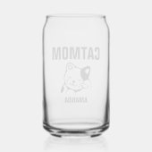 猫パーソナライズされたの母の名前 ガラス缶 (裏面)