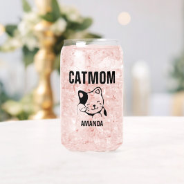 猫パーソナライズされたの母の名前 ガラス缶
