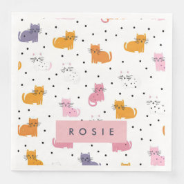 猫パーソナライズされたよくはしゃぐの水玉模様