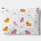 猫パーソナライズされたよくはしゃぐの水玉模様 アクセサリーポーチ (裏面)