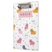 猫パーソナライズされたよくはしゃぐの水玉模様 クリップボード (左)