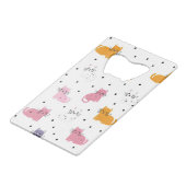 猫パーソナライズされたよくはしゃぐの水玉模様 クレジットカード栓抜き (裏面アングル)