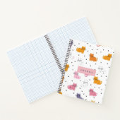 猫パーソナライズされたよくはしゃぐの水玉模様 ノートブック (内部)
