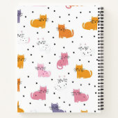 猫パーソナライズされたよくはしゃぐの水玉模様 ノートブック (裏面)