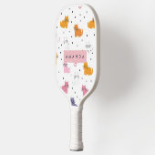 猫パーソナライズされたよくはしゃぐの水玉模様 ピックルボールラケット (左)