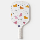 猫パーソナライズされたよくはしゃぐの水玉模様 ピックルボールラケット (裏面)