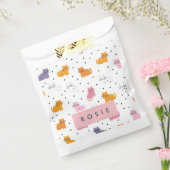 猫パーソナライズされたよくはしゃぐの水玉模様 フェイバーバッグ (封をした状態)