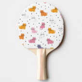 猫パーソナライズされたよくはしゃぐの水玉模様 卓球ラケット (裏面)