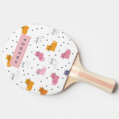 猫パーソナライズされたよくはしゃぐの水玉模様 卓球ラケット (横)