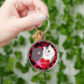 猫パーソナライズされたを愛する キーホルダー (手)