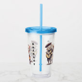 猫パーソナライズされたを歌う アクリルタンブラー (右)