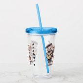 猫パーソナライズされたを歌う アクリルタンブラー (左)