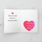 猫パーソナライズされたハッピーバースデーハート カード (内部)