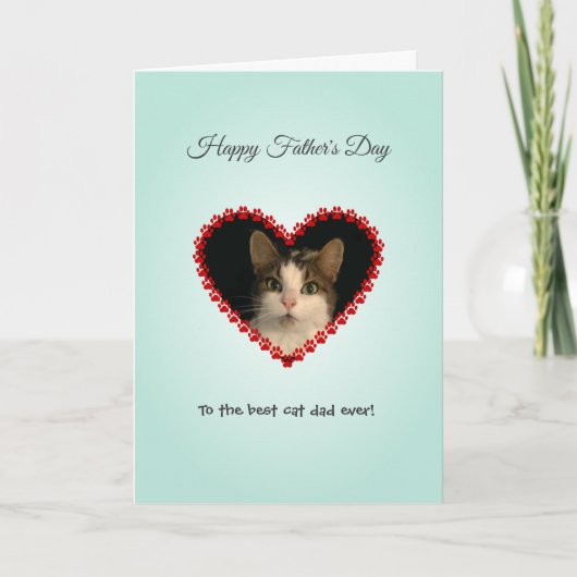 猫パーソナライズされたパパ写真父の日 カード (正面)