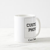 猫パーソナライズされたパパ写真集と猫の名前 コーヒーマグカップ (正面右)